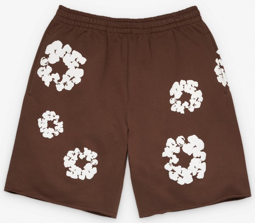 Denim Tears Cotton Wreath Sweatshort in Brown